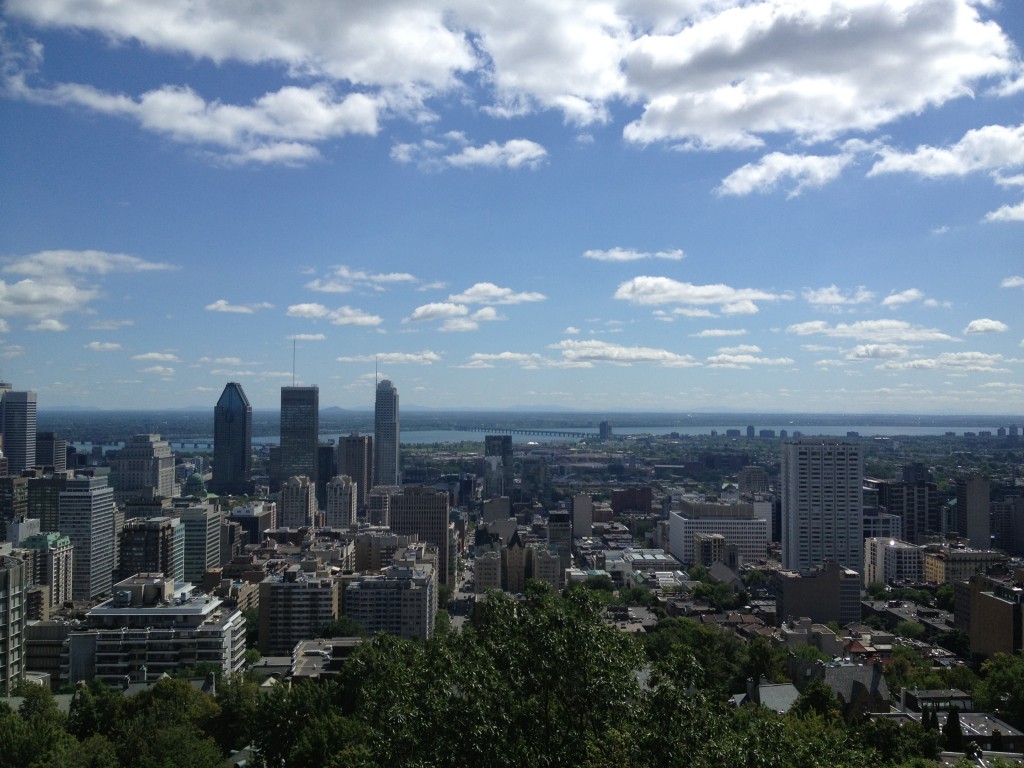 View of Montreal from atop Mount Royal